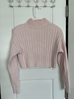 Baby Pink Cropped Turtle Neck